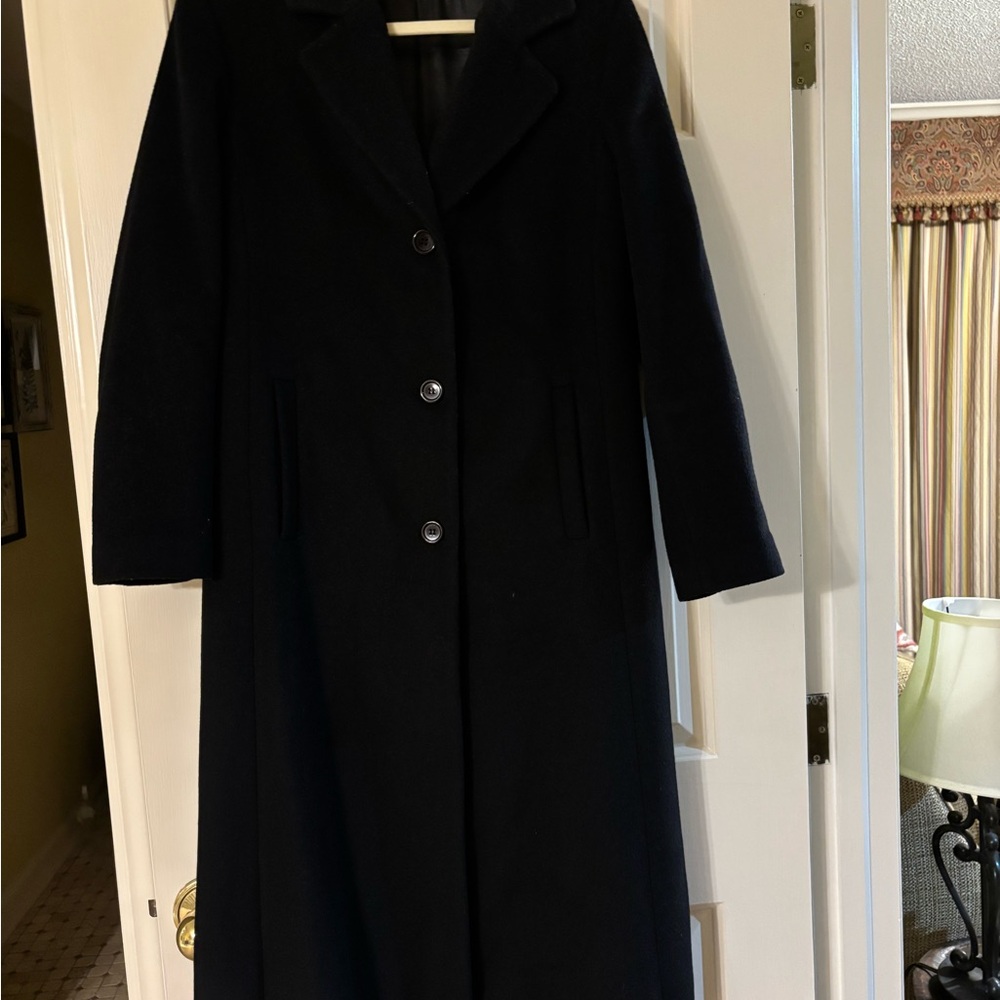 Classic Black Lambswool Women's Coat